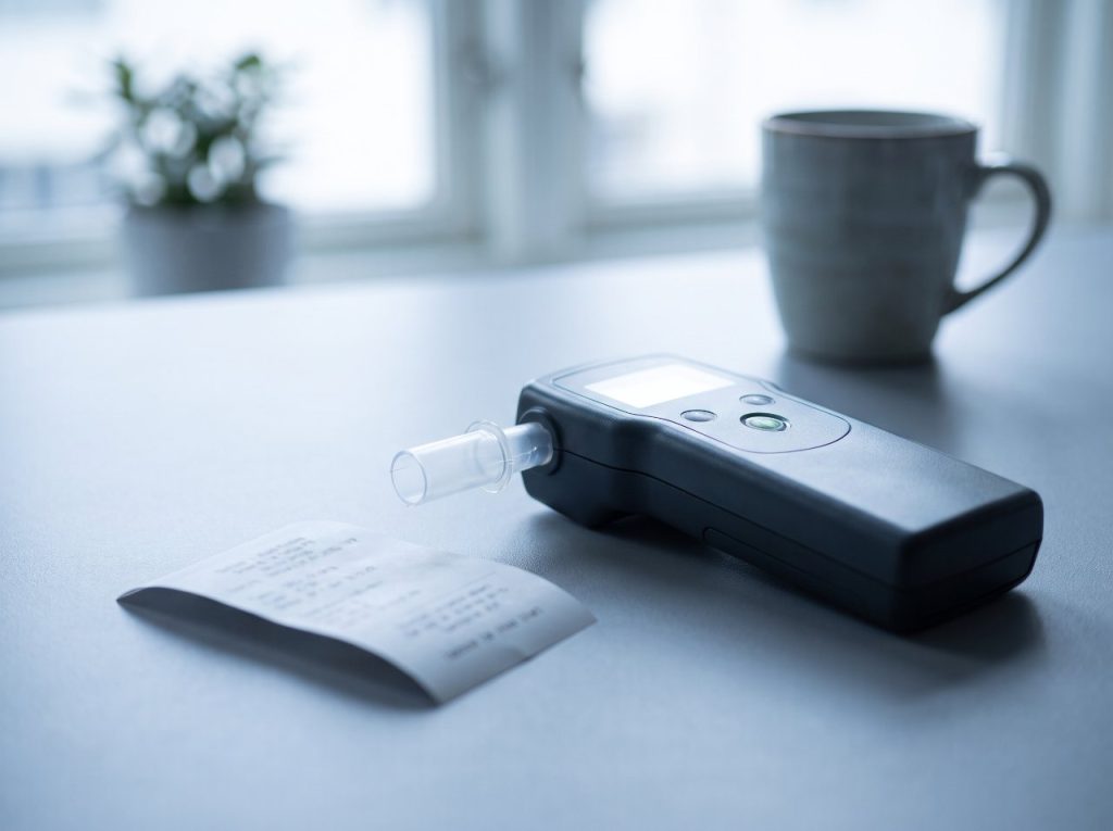 Evidential breath alcohol testing device