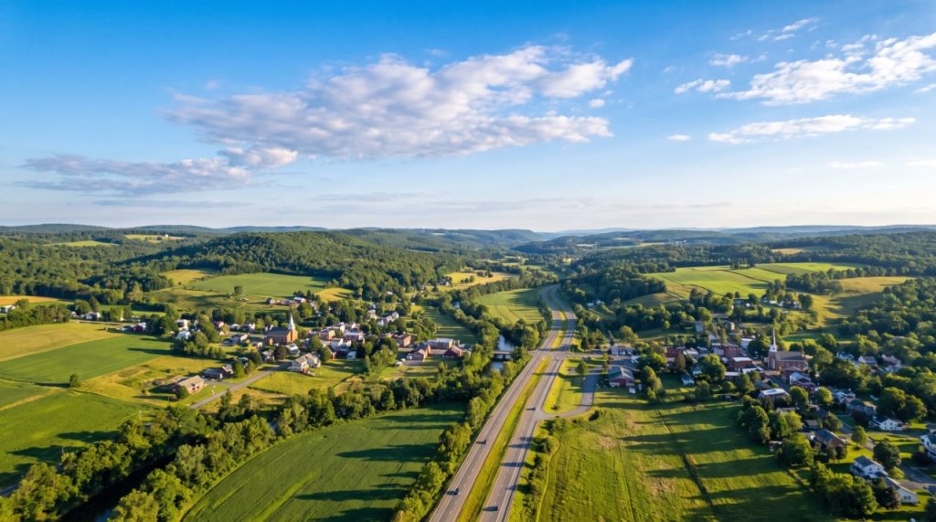 Aerial view of upstate New York