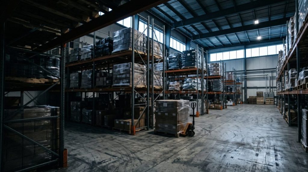Warehouse floor before a shift